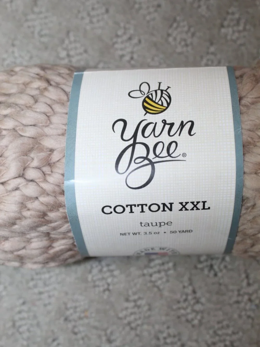 NWT Lot of 2 Yarn Bee Neutral Taupe Cotton XXL & Mauve Soft & Sleek Yarn